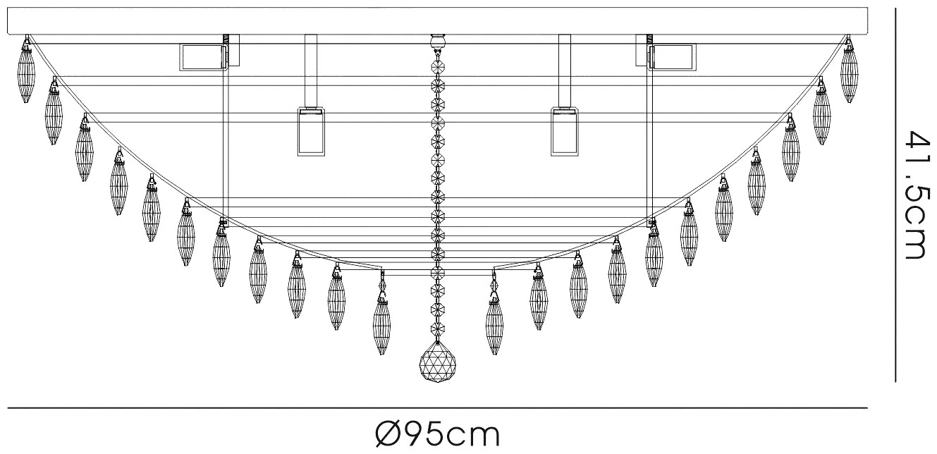 IL32815  Coniston Ceiling 15 Light (35.4kg) Polished Chrome